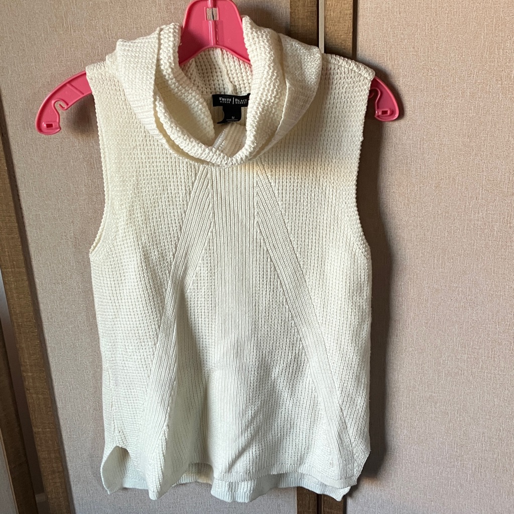 Final Markdown White House Black Market Soft Cream Cowl Neck Sweater Medium